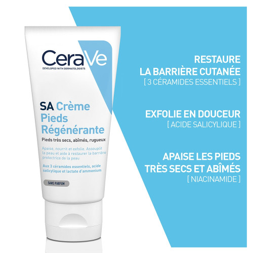 CeraVe Crème Pieds Régénérante 88ml - Apaise et Nourrit