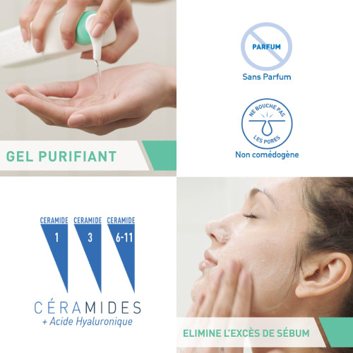CeraVe Gel Nettoyant Moussant 236ml - Peau Saine avec