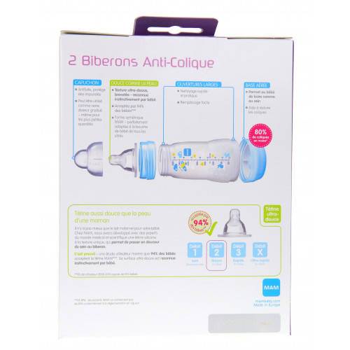 MAM Biberon Anti-Colique 260ml Lot de 2 - Confort Digestif MAM Biberon Anti-Colique 260ml Lot de 2 - Confort Digestif