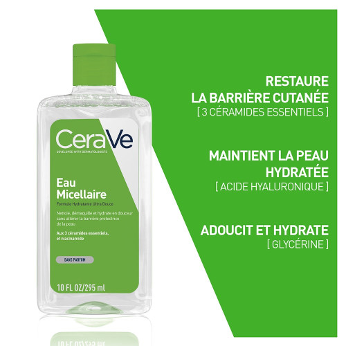 CERAVE Eau Micellaire 295ml - Nettoyage Doux et Efficace sur