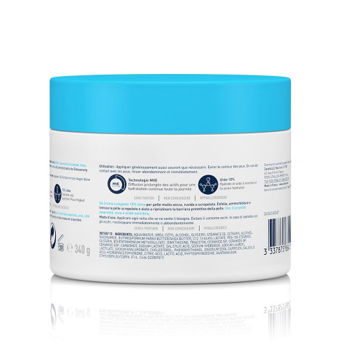 CeraVe SA Crème Anti-Rugosités 340g - Adoucit et Lisse Peaux Sèches