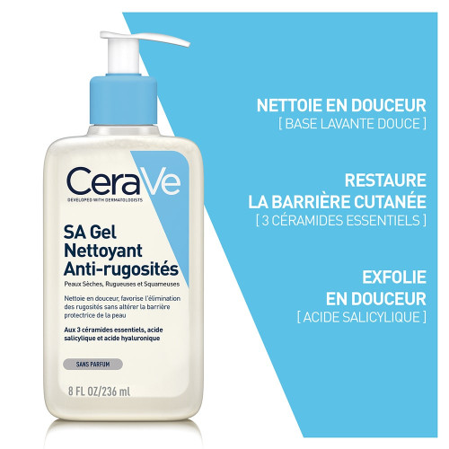 CeraVe SA Gel 236ml - Nettoyant Doux Anti-Rugosités