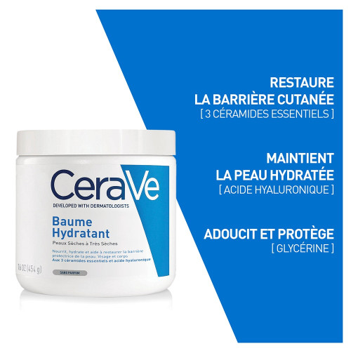 CeraVe Baume Hydratant 454g - Hydratation Intense