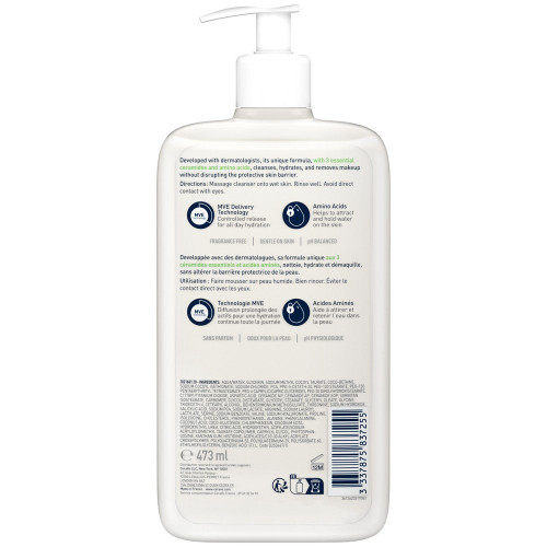 Crème Moussante Nettoyante Hydratante Visage 473 ml