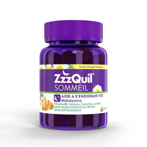 ZzzQuil Sommeil Mangue Banane 30 Gommes - Aide à s'endormir vite