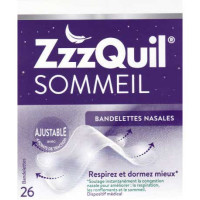 ZzzQuil Sommeil 26 bandelettes nasales anti-ronflement efficaces