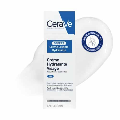 Crème Hydratante Visage 52 ml + Crème lavante 20 ml offerte pour les peaux normales à sèches
