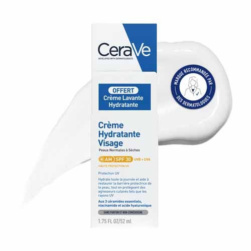 Crème Hydratante Visage SPF 30 52 ml + crème lavante 20 ml offerte