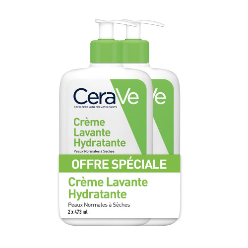 Crème Lavante Hydratante Peaux Normales à Sèches 2 x 473 ml