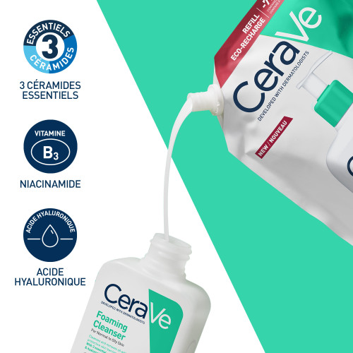CeraVe Gel Moussant 473ml Nettoyant Doux Peaux Mixtes Acne