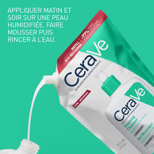 CeraVe Gel Moussant 473ml Nettoyant Doux Peaux Mixtes Acne