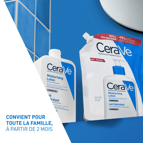 CeraVe Lait Hydratant Eco Recharge 473ml Peau Douce et Protégée