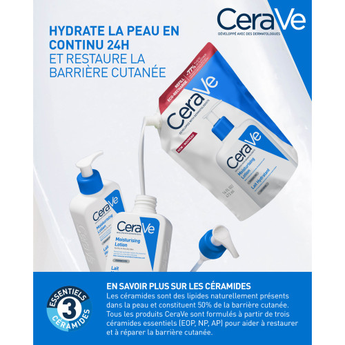 CeraVe Lait Hydratant Eco Recharge 473ml Peau Douce et Protégée