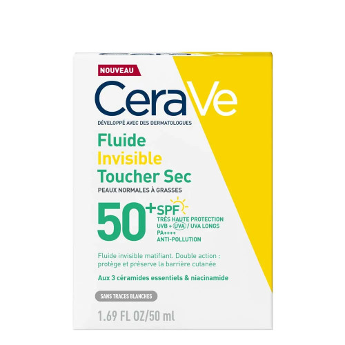 CeraVe Fluide Invisible SPF50+ 50ml Haute Protection Peau Matifiée
