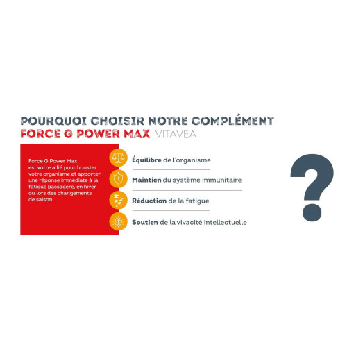Nutrisanté Force G Power Max 20 Ampoules - Anti-Fatigue