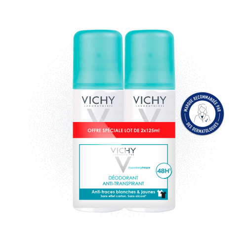 VICHY Déodorant Anti-transpirant 48H 2x125mL - Efficacité Intense