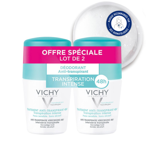 VICHY Déodorant Anti-transpirant 48H 2x50mL - Efficacité Longue Durée