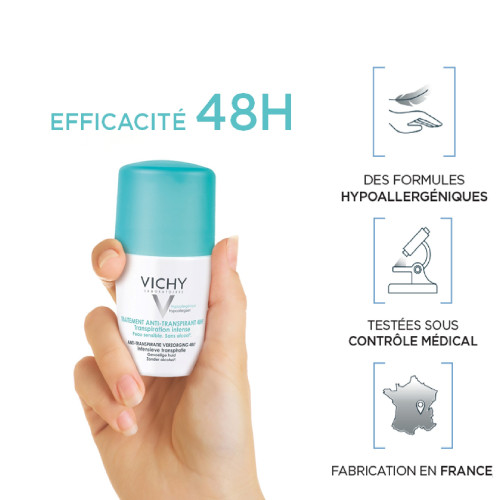 VICHY Déodorant Anti-transpirant 48H 2x50mL - Efficacité Longue Durée