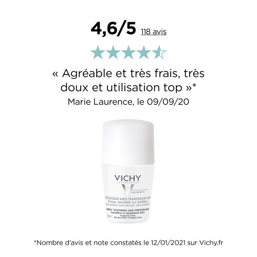 VICHY Déodorant Anti-transpirant 48H 2x50mL - Ultra-tolérant