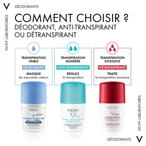 VICHY Déodorant Anti-transpirant 48H 2x50mL - Ultra-tolérant