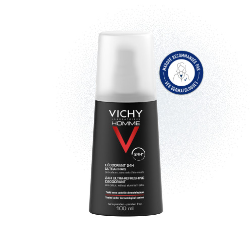 VICHY Homme Déodorant Vaporisateur 100mL - Fraîcheur et Protection