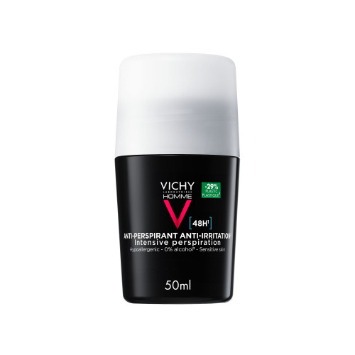 VICHY Homme Déodorant Peaux Sensibles 50mL - Efficacité 48H