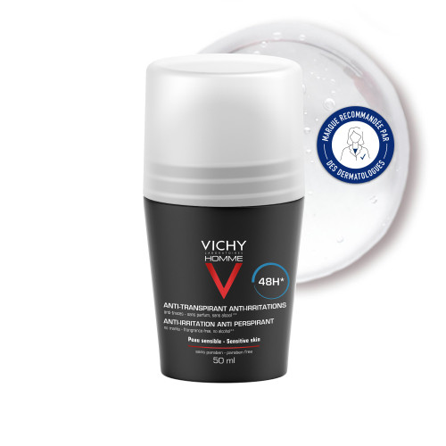 VICHY Homme Déodorant Peaux Sensibles 50mL - Efficacité 48H