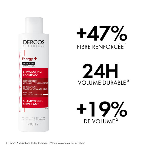 VICHY DERCOS Shampooing Energisant 2x200mL - Anti-Chute Aminexil