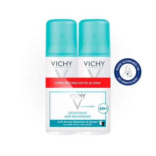 VICHY Déodorant Anti-Transpirant 48H 2x125ml - Efficacité Longue Durée