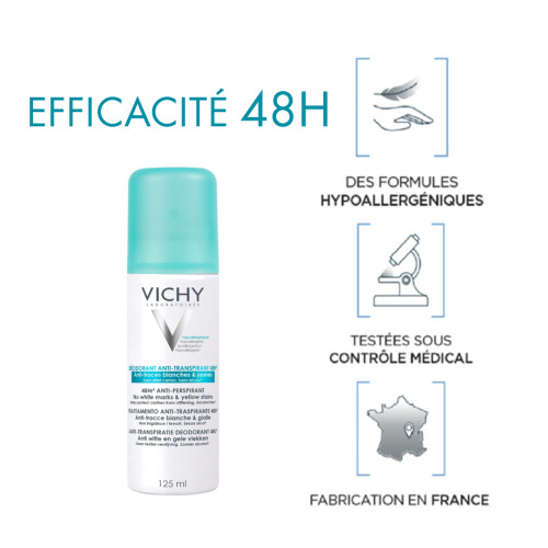 VICHY Déodorant Anti-Transpirant 48H 2x125ml - Efficacité Longue Durée