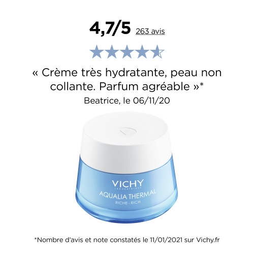 VICHY Aqualia Thermal 50mL - Hydratation intense peaux sèches