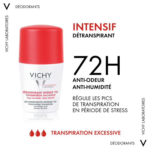 VICHY Détranspirant Intensif 72h 100ml - Efficacité Anti-Transpirante