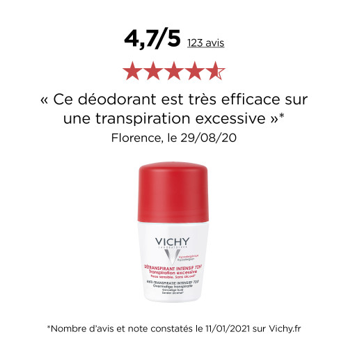 VICHY Détranspirant Intensif 72h 100ml - Efficacité Anti-Transpirante