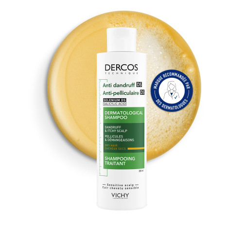 VICHY DERCOS 200mL - Shampooing Anti-Pelliculaire Cheveux Secs