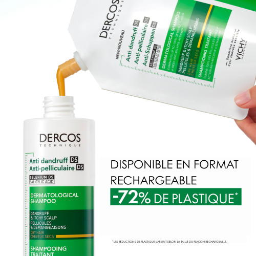 VICHY DERCOS 200mL - Shampooing Anti-Pelliculaire Cheveux Secs
