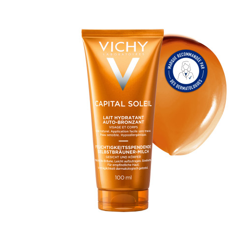 VICHY IDEAL SOLEIL Auto Bronzant 100mL - Hale Naturel Hydratant 8h sur