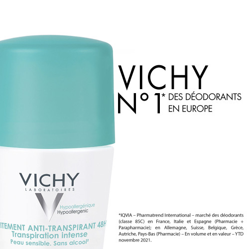 VICHY Déodorant Anti-transpirant 48H 50mL - Efficacité Longue Durée