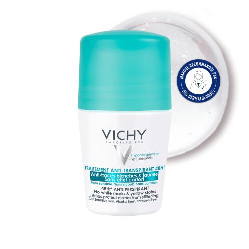 VICHY Déodorant Anti-Transpirant 50mL - Efficacité 48H, Anti-Traces