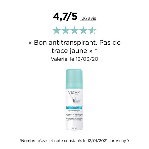 VICHY Déodorant Anti-transpirant 48H 125mL - Efficacité intense
