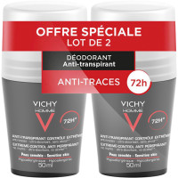 VICHY Homme Déodorant 72H 2x50mL - Efficacité Longue Durée