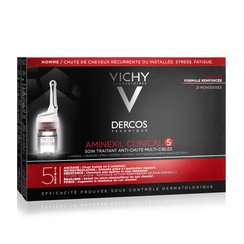 VICHY Dercos Aminexil Clinical 5 Hommes 21 Monodoses - Anti-Chute