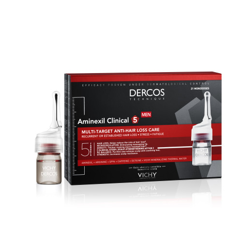 VICHY Dercos Aminexil Clinical 5 Hommes 21 Monodoses - Anti-Chute