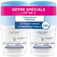 VICHY Déodorant Minéral 2x50mL - Efficacité 48h Sans Aluminium