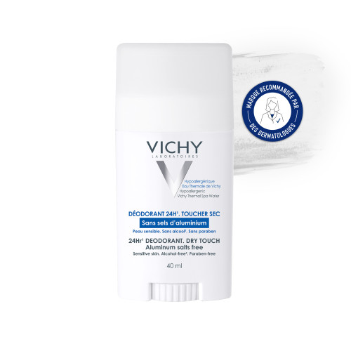 VICHY Déodorant Stick 24H Sans Aluminium 40mL - Efficace et Doux,