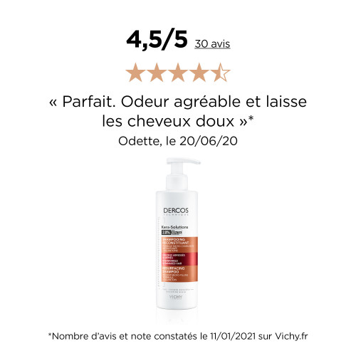 VICHY Dercos Kera Shampooing 250ml - Répare Cheveux Abîmés