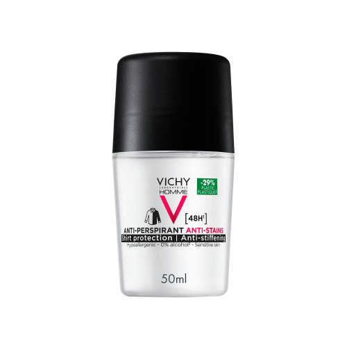 VICHY Déodorant Homme 48H 50mL - Anti-Traces, Protection 48H