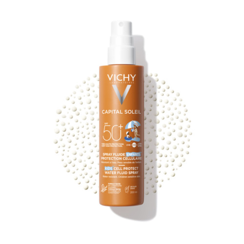 VICHY Capital Soleil Enfants SPF50+ 200ml - Protection Haute, Non Gras