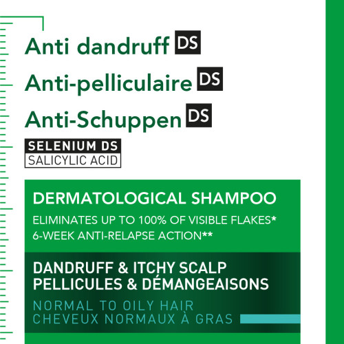 VICHY Dercos Shampooing Antipelliculaire 500ml - Elimine Pellicules