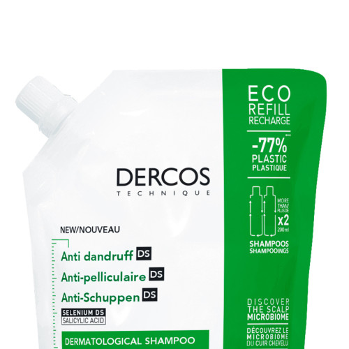 VICHY Dercos Shampooing Antipelliculaire 500ml - Elimine Pellicules