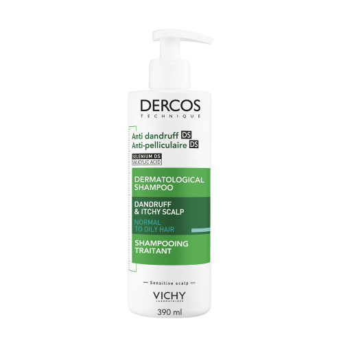 Dercos Shampoing Traitant Anti-Pelliculaire Cheveux Normaux à Gras 390 ml